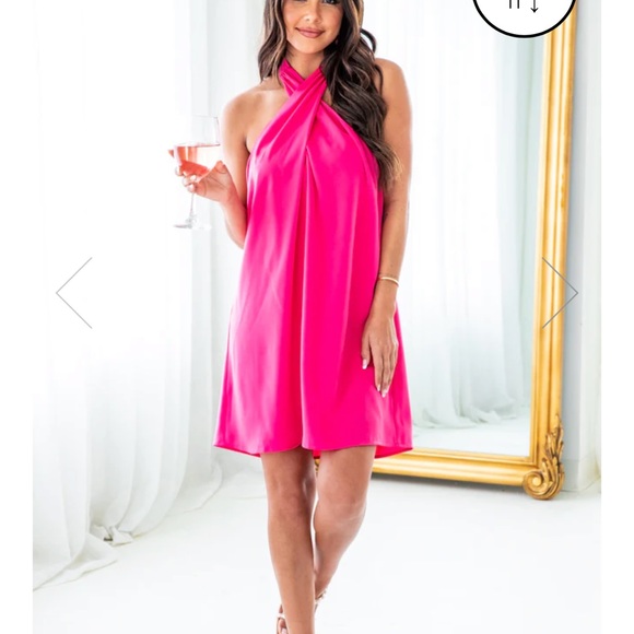 Pink Lily Dresses & Skirts - Hot pink Criss cross dress